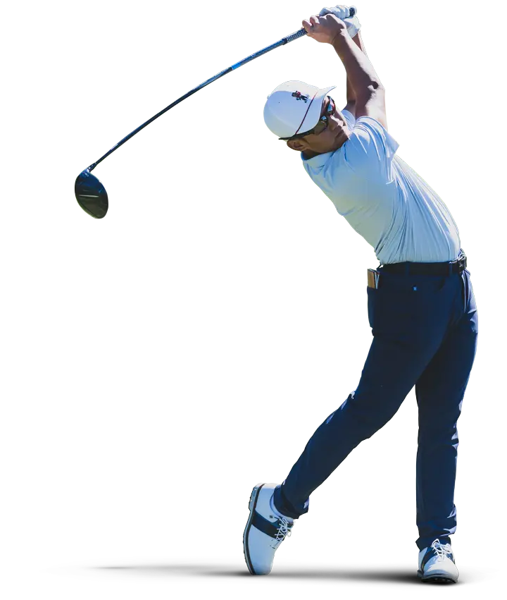 Golfer swinging a club